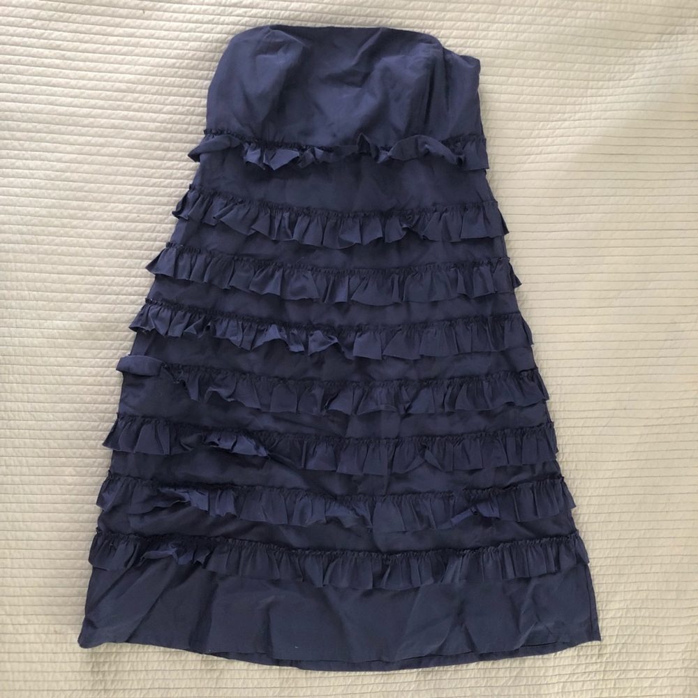 Gap size 6 strapless navy party dress